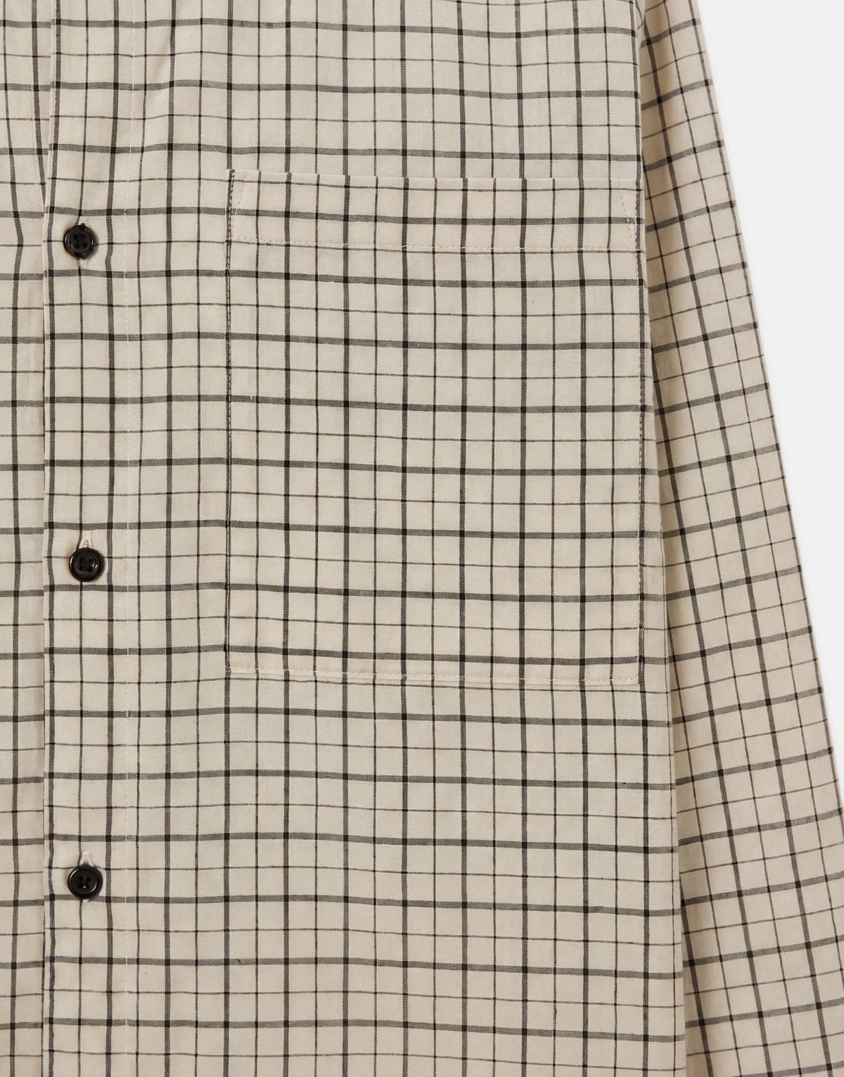 Topman relaxed crop fit check shirt in ecru