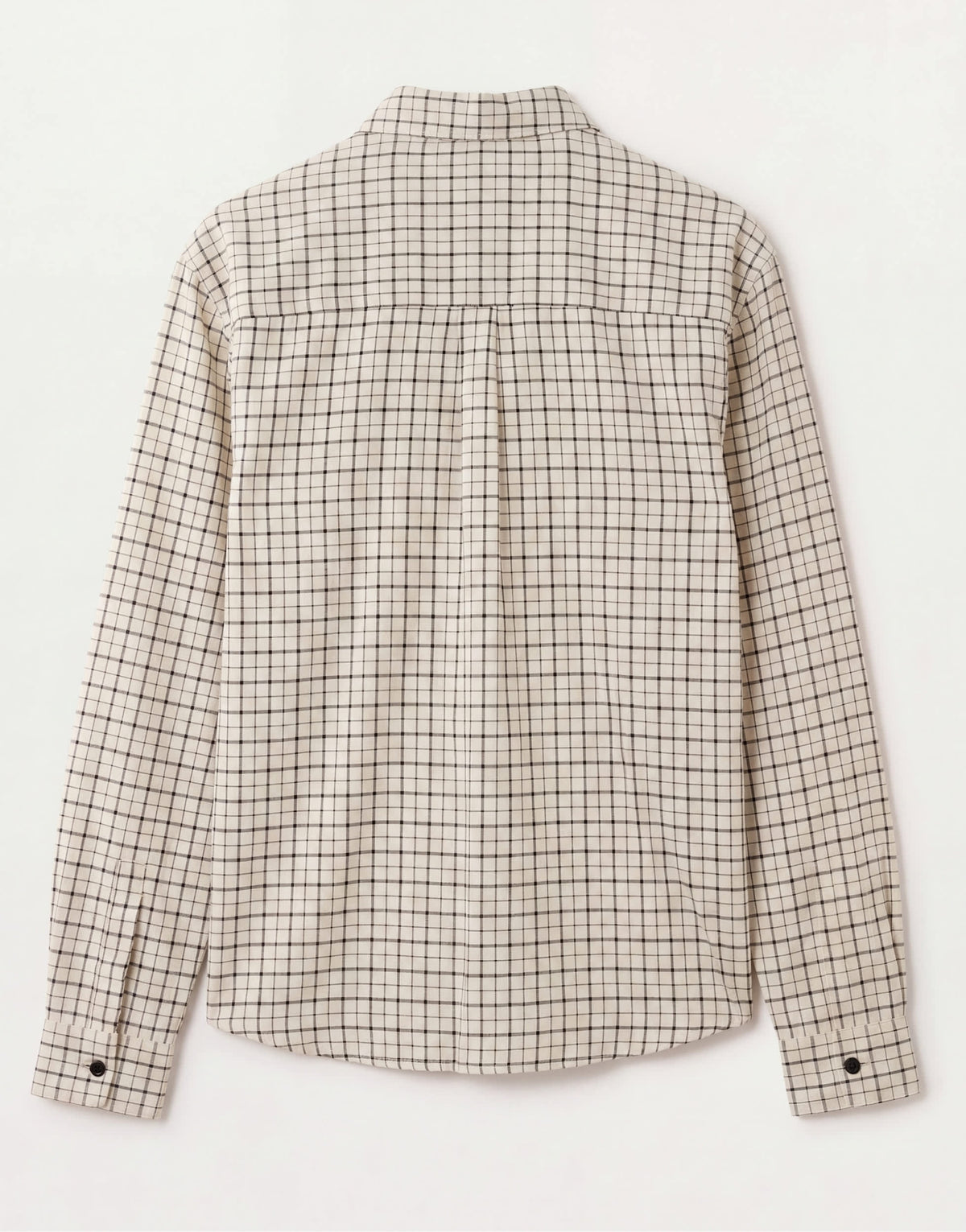 Topman relaxed crop fit check shirt in ecru