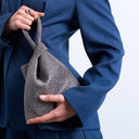 Sac à main Topshop Gwyn orné d'un nœud, couleur étain