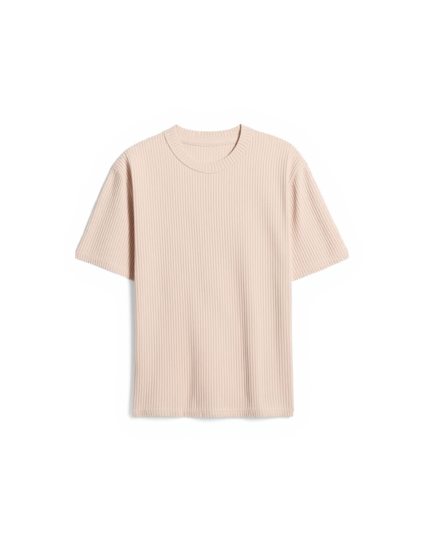 Topman premium heavyweight rib tee in camel