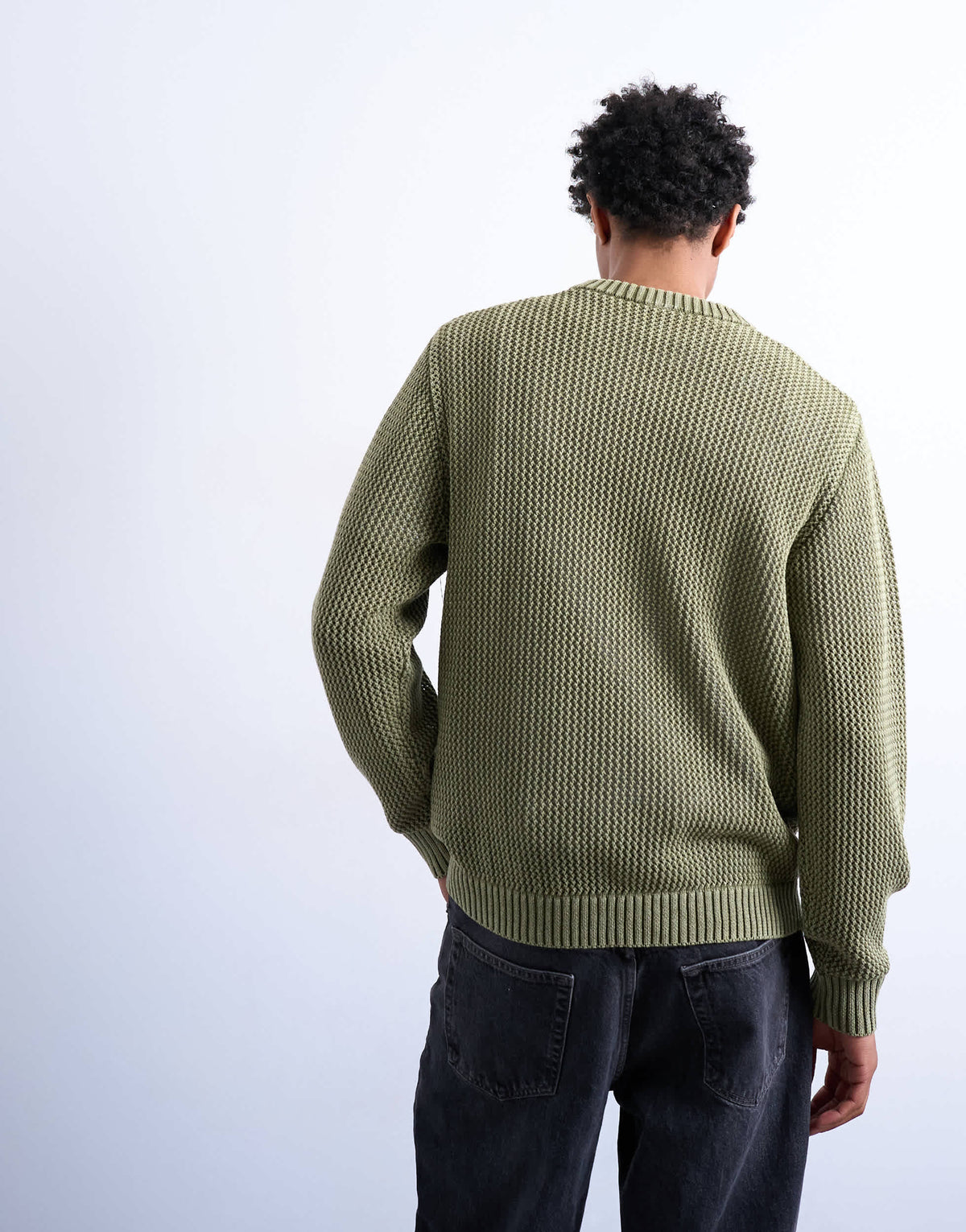 Topman regular fit knitted jumper in washed green