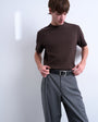 Topman premium heavyweight rib tee in brown