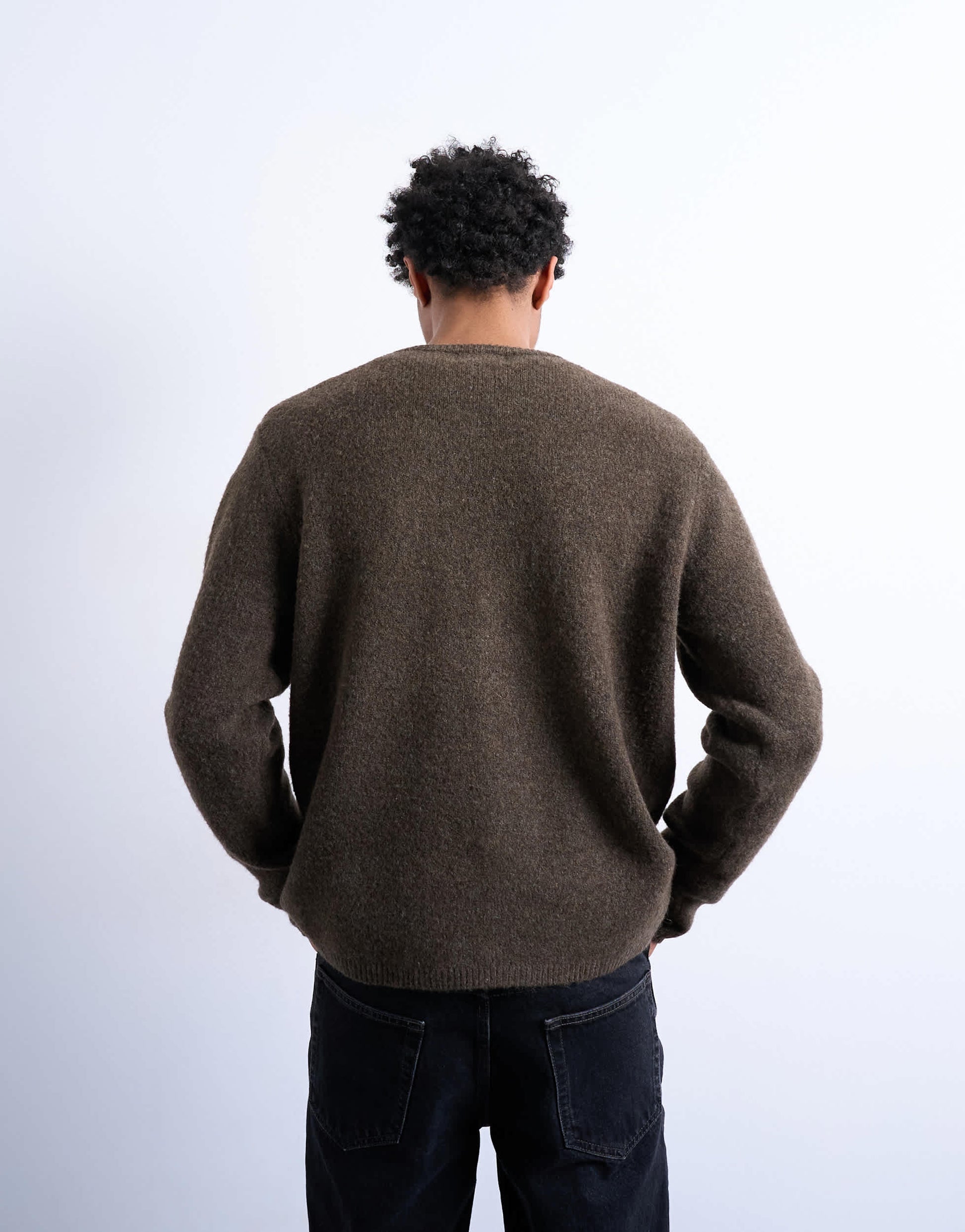 Topman regular fit knitted cardigan in brown
