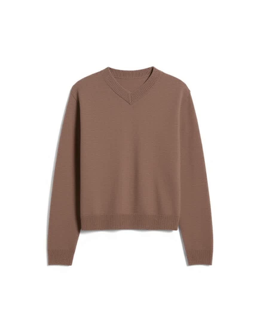 Topman regular fit v-neck knitted jumper with wool in brown