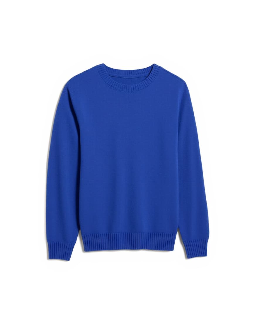 Topman regular fit knitted crew neck jumper with wool in cobalt blue