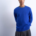 Topman regular fit knitted crew neck jumper with wool in cobalt blue