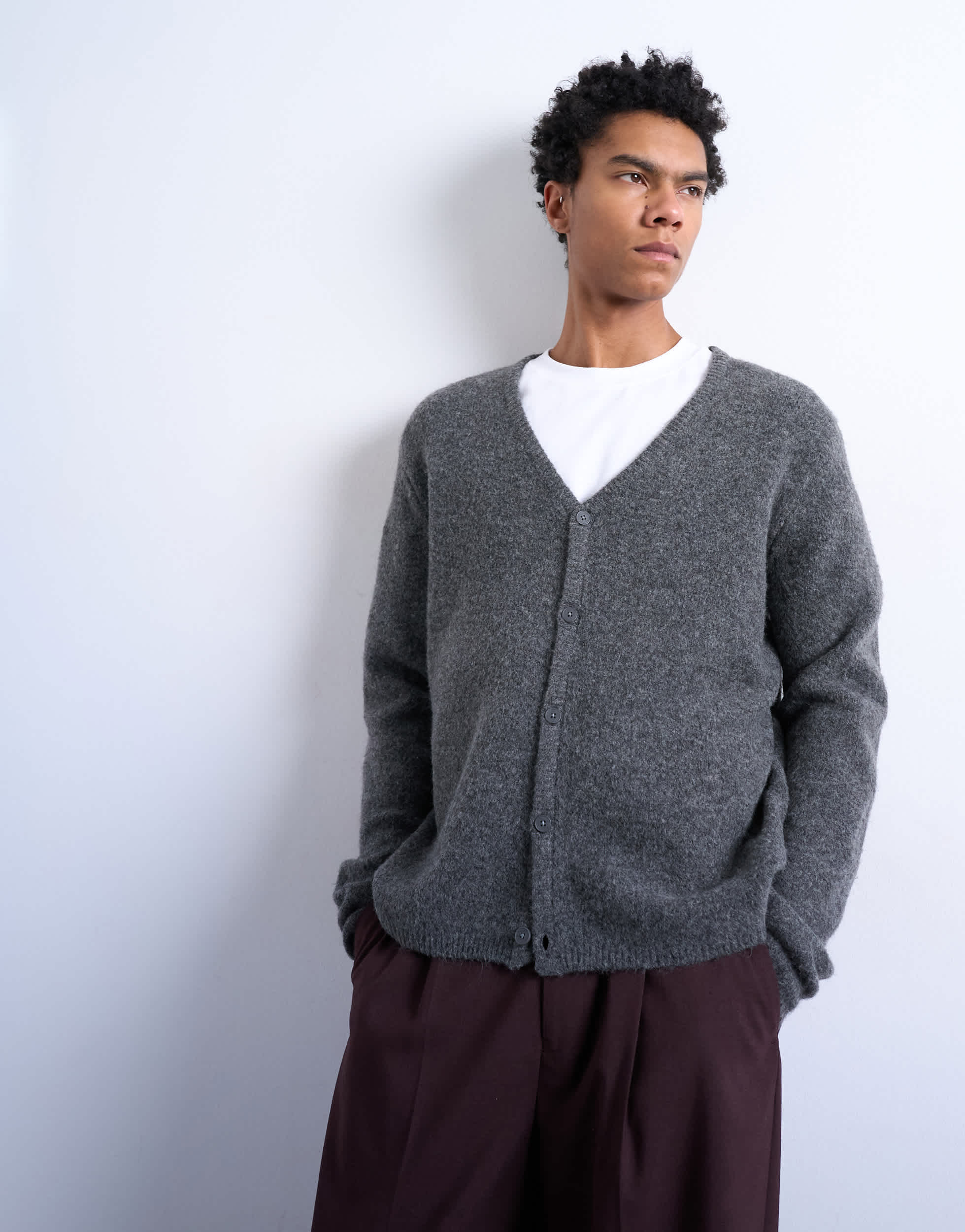 Topman Strickjacke in Anthrazit, normale Passform