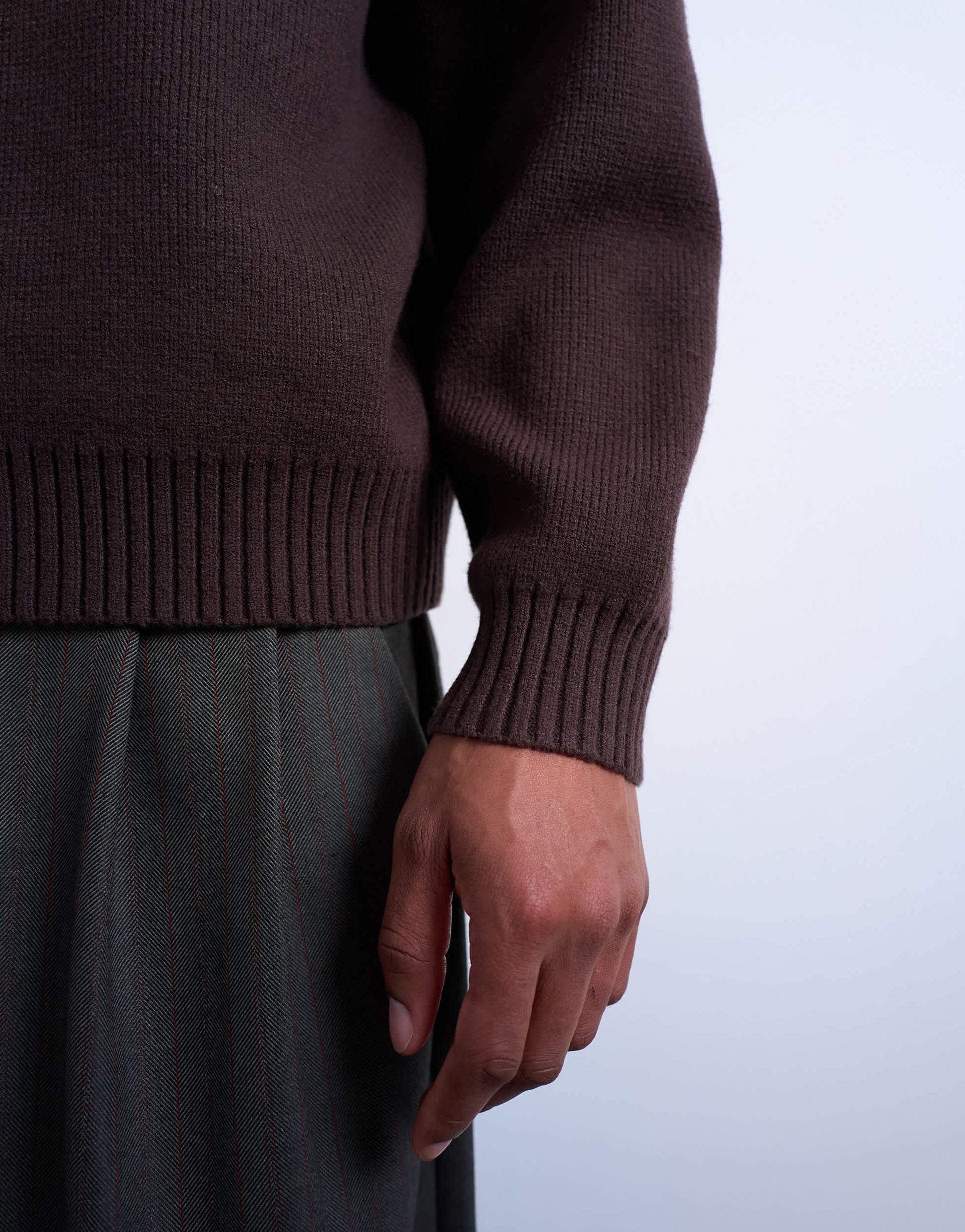 Topman relaxed fit knitted crew neck jumper in brown