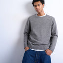 Topman regular fit knitted crew neck jumper with wool in grey