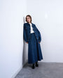 Topshop denim circle maxi skirt in indigo stripe