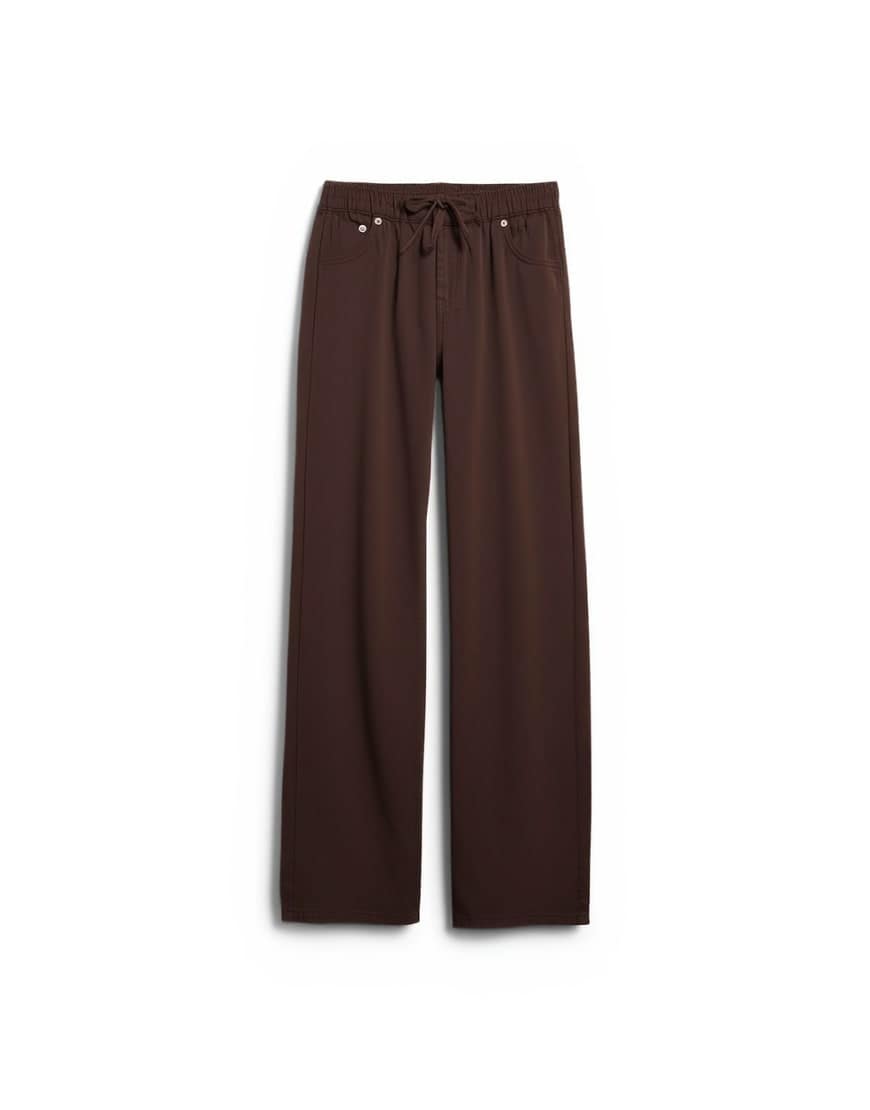 Topshop pull on jogger jean in chocolate brown