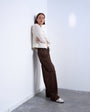 Topshop pull on jogger jean in chocolate brown