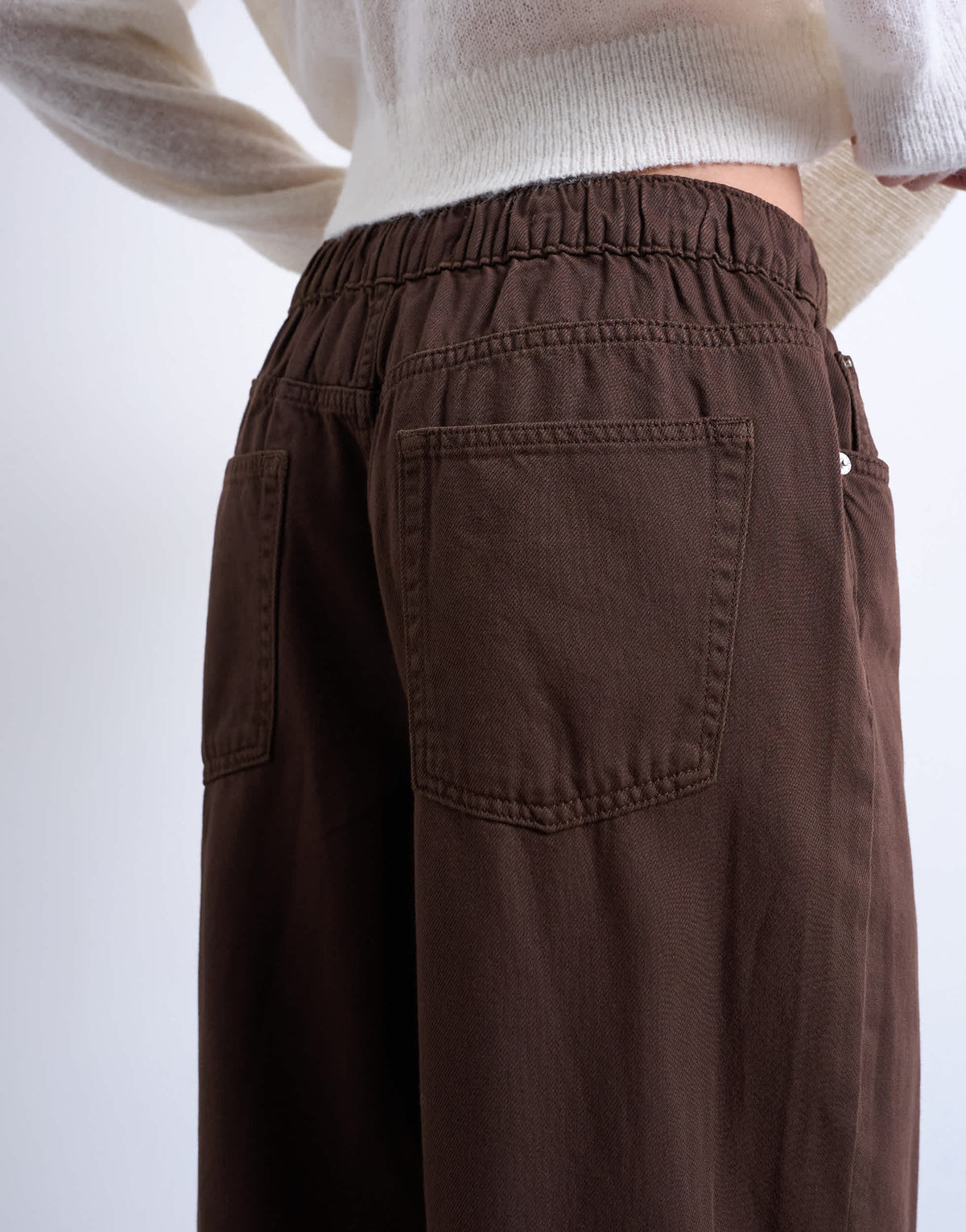Topshop pull on jogger jean in chocolate brown