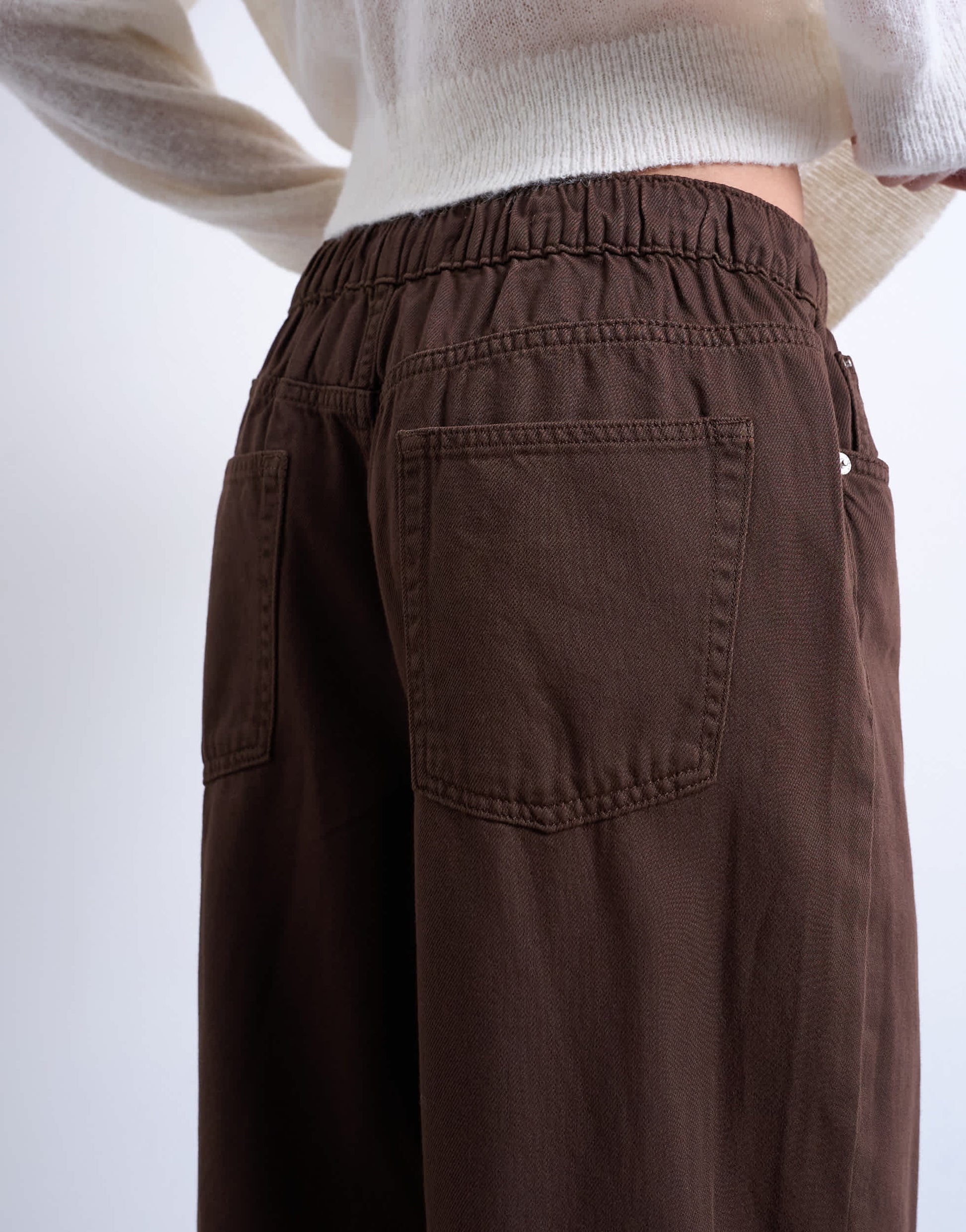 Topshop pull on jogger jean in chocolate brown