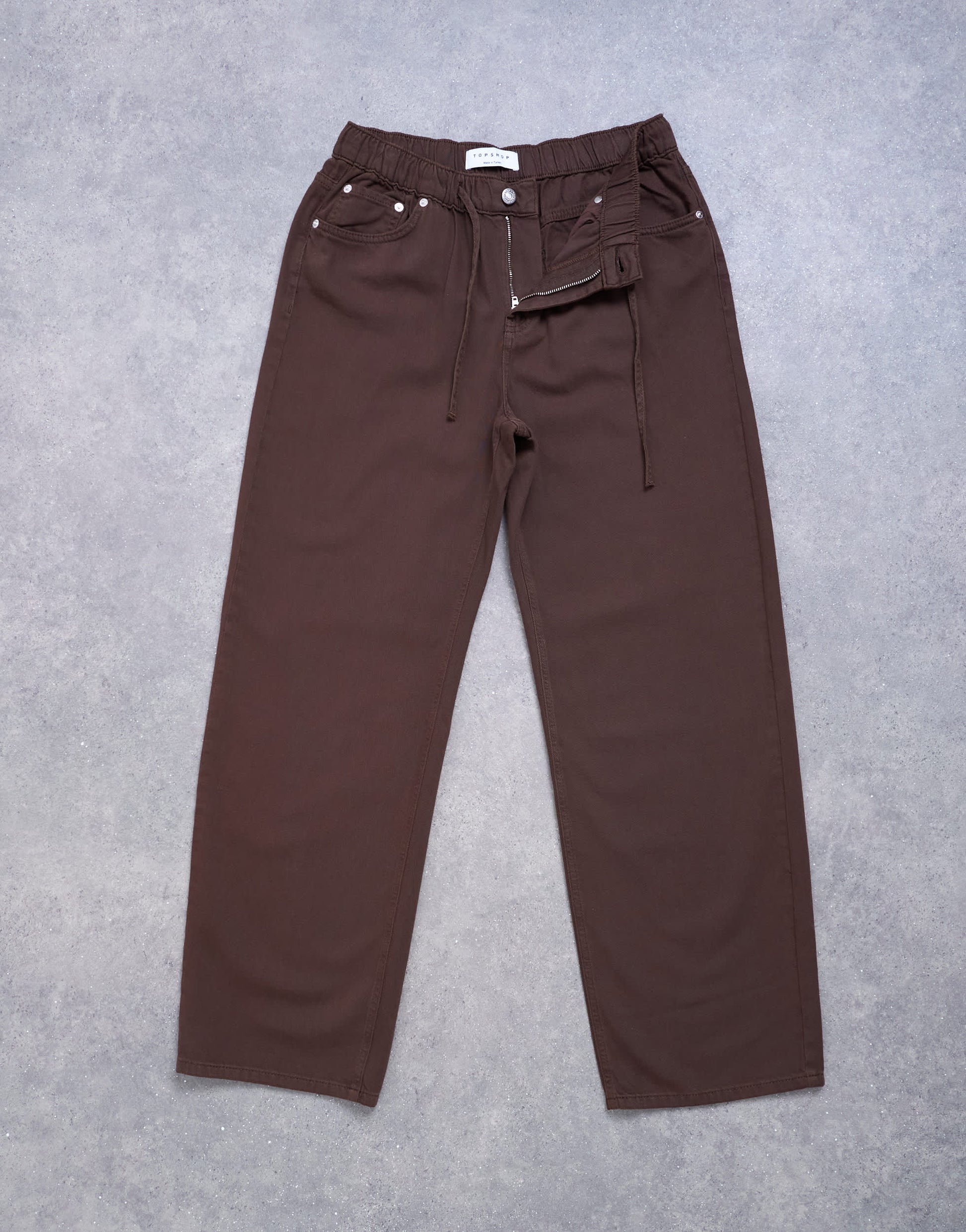 Topshop pull on jogger jean in chocolate brown