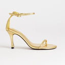 Topshop Alexi 2 part high heeled sandal in gold