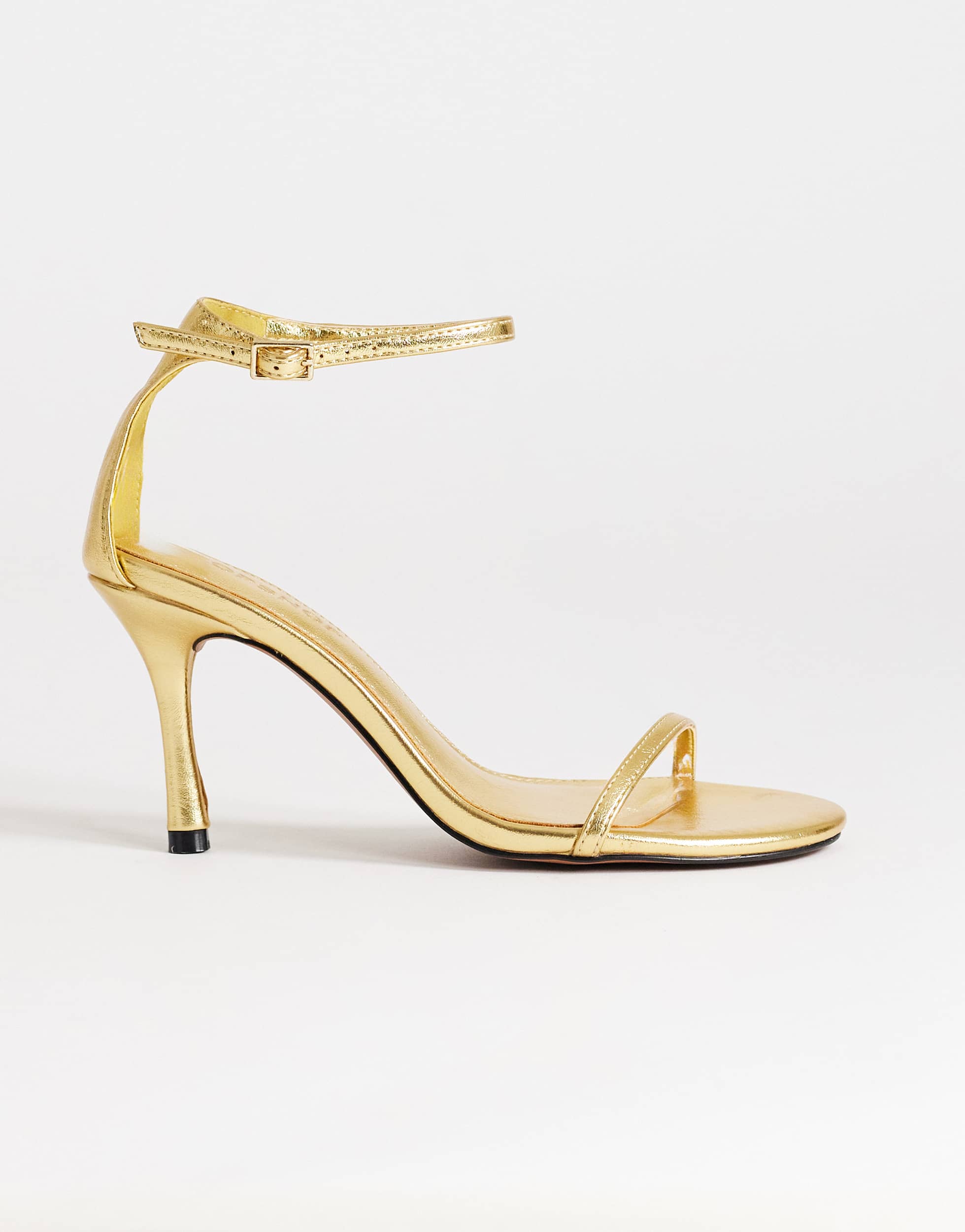 Topshop Alexi 2 part high heeled sandal in gold