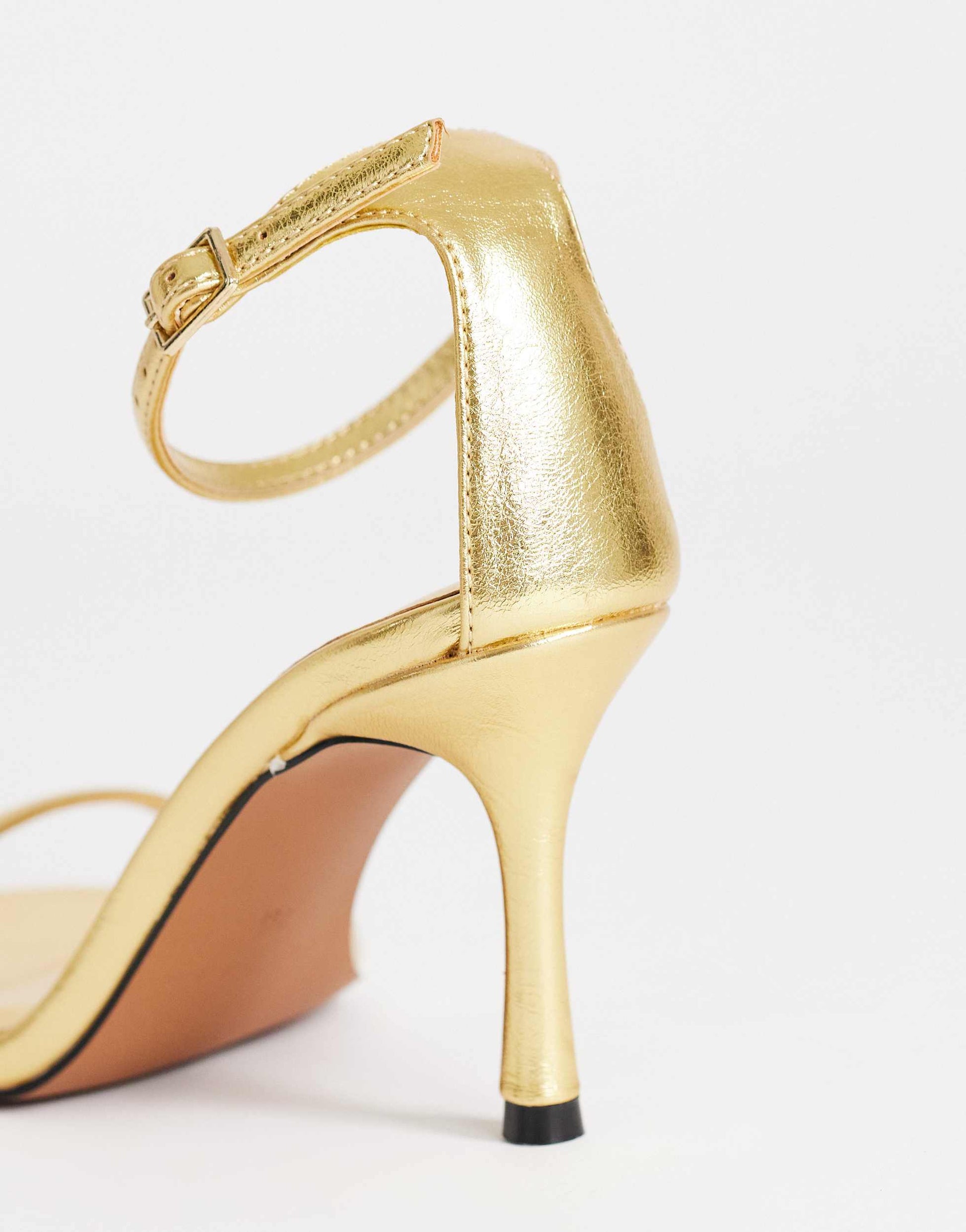 Topshop Alexi 2 part high heeled sandal in gold