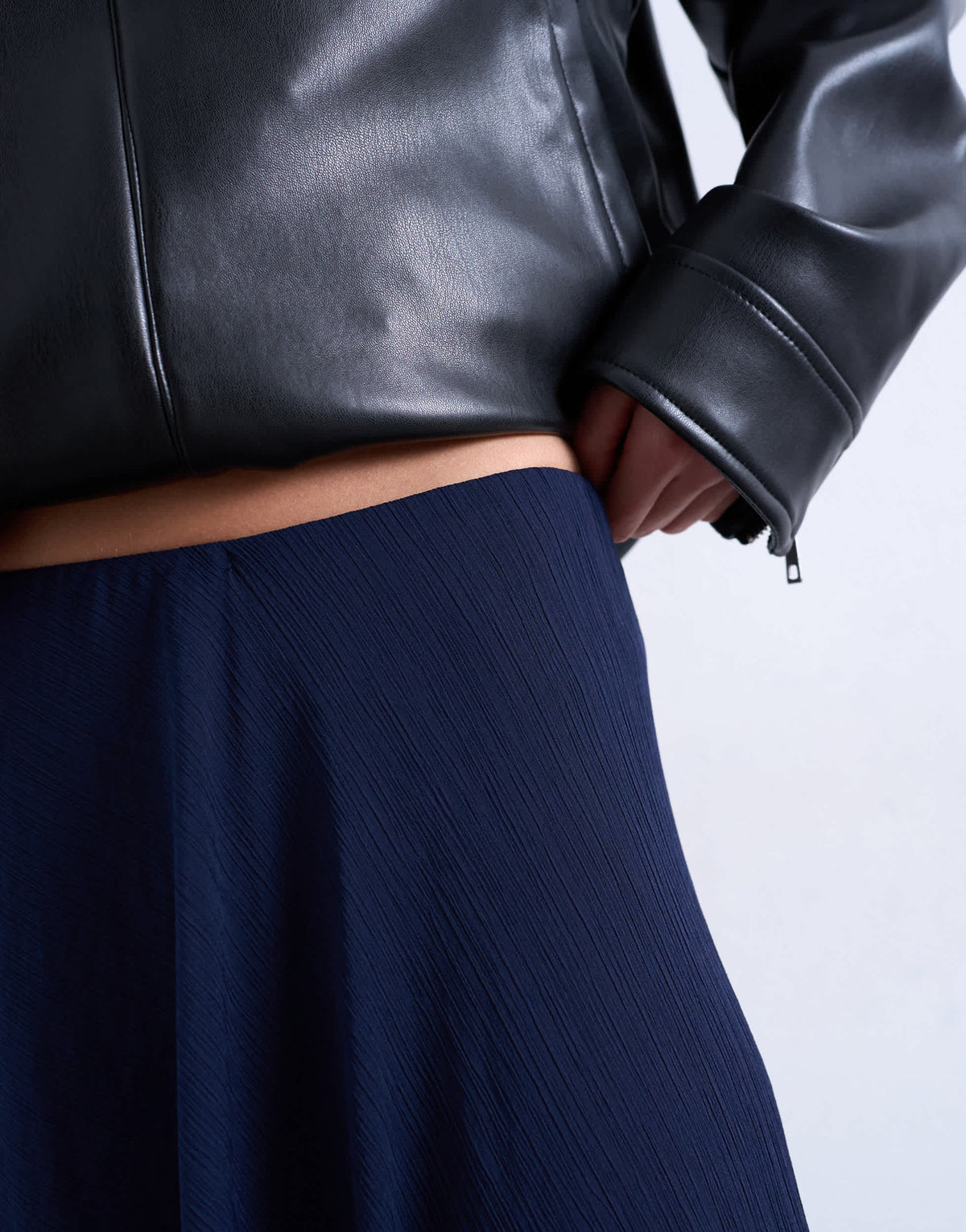 Topshop sheer full circle chiffon maxi skirt in navy