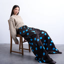 Pantalon Topshop en satin à jambes très larges, à pois bleus et marrons