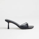 Topshop Sophie asymmetric mid heel mule in black