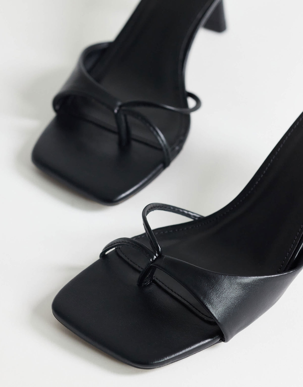 Topshop Sophie asymmetric mid heel mule in black