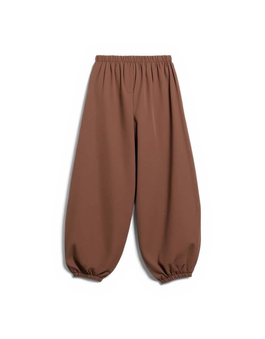 Topshop check extreme balloon trouser in brown