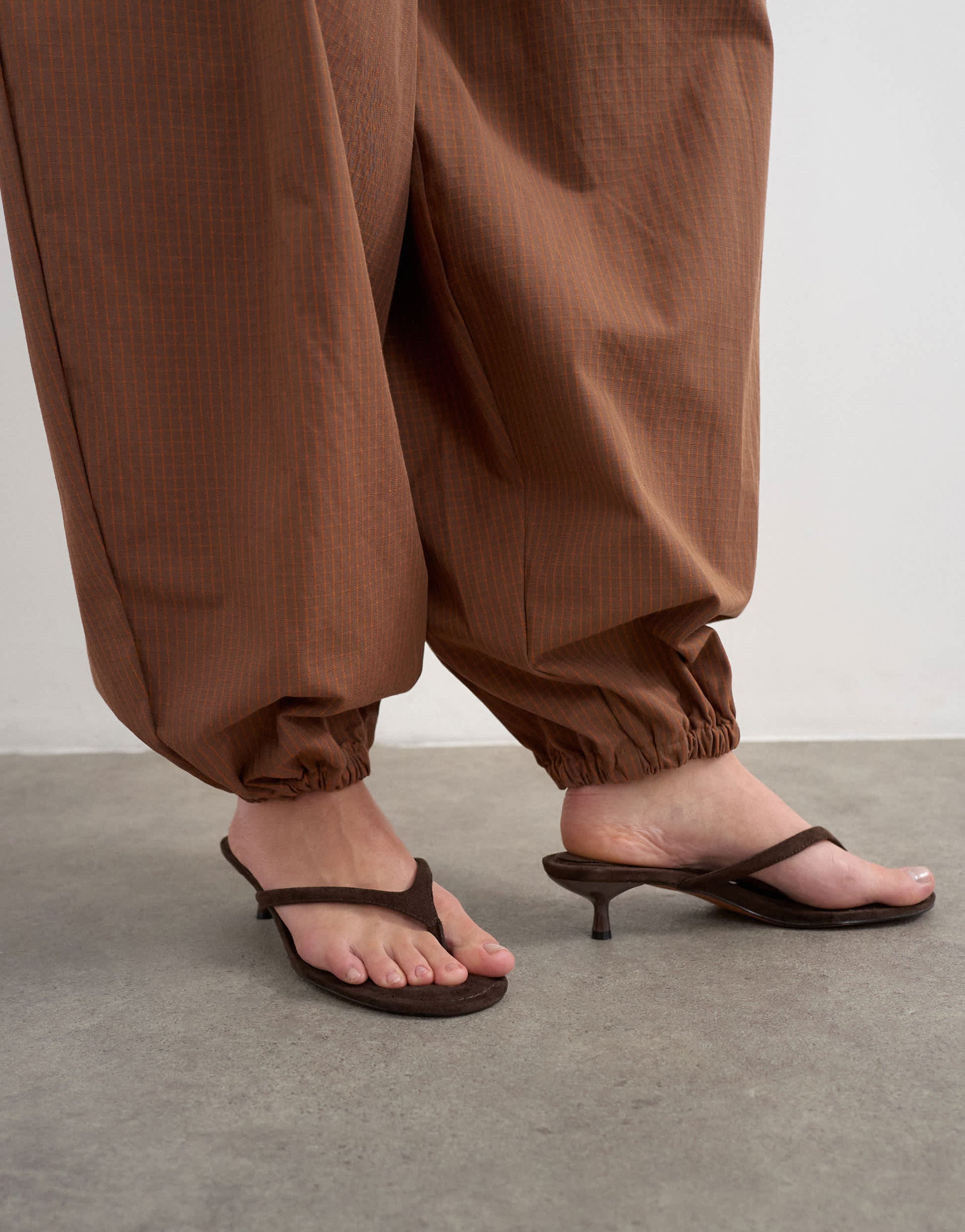 Topshop check extreme balloon trouser in brown