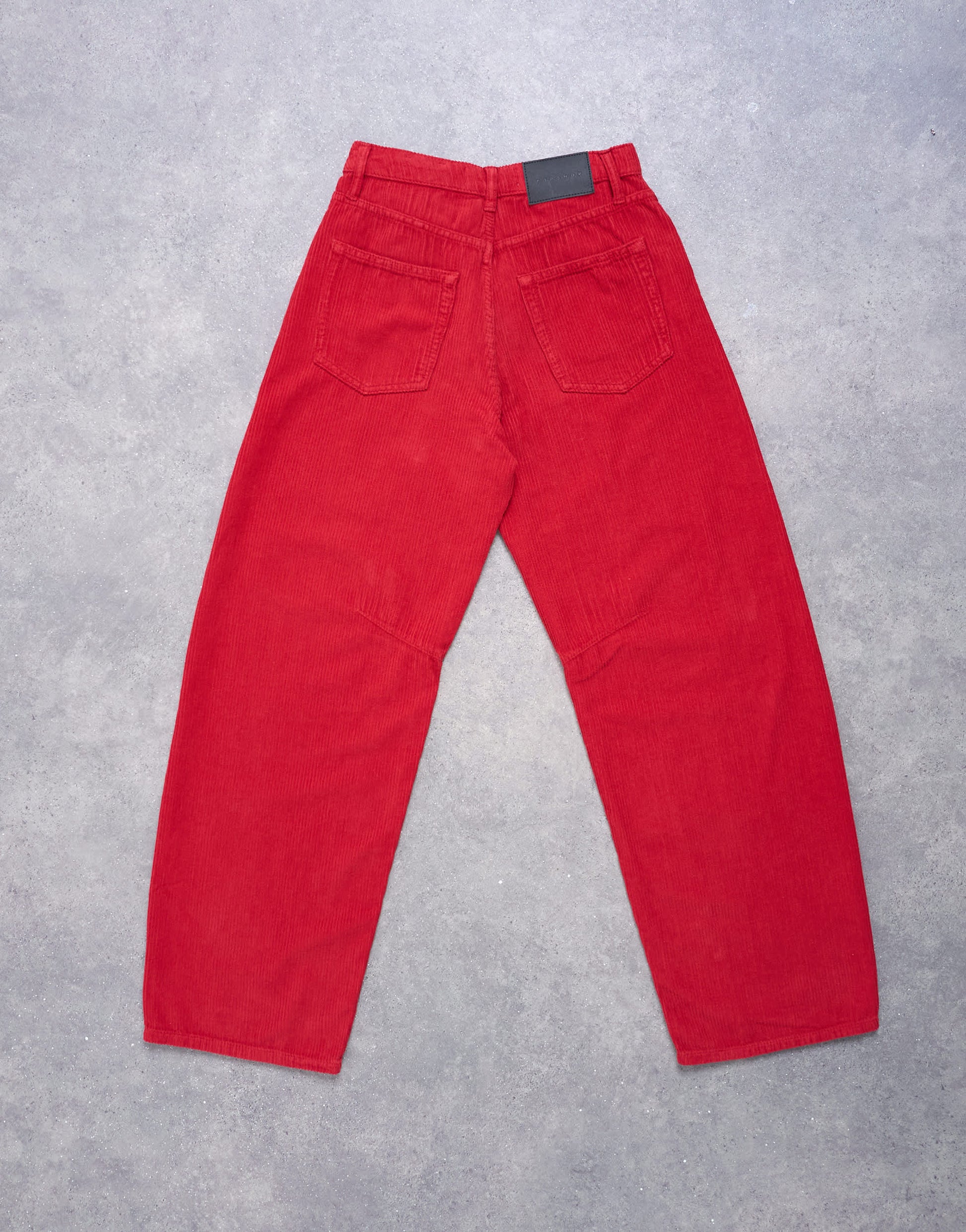 Topshop Barrel mid rise jean in red cord