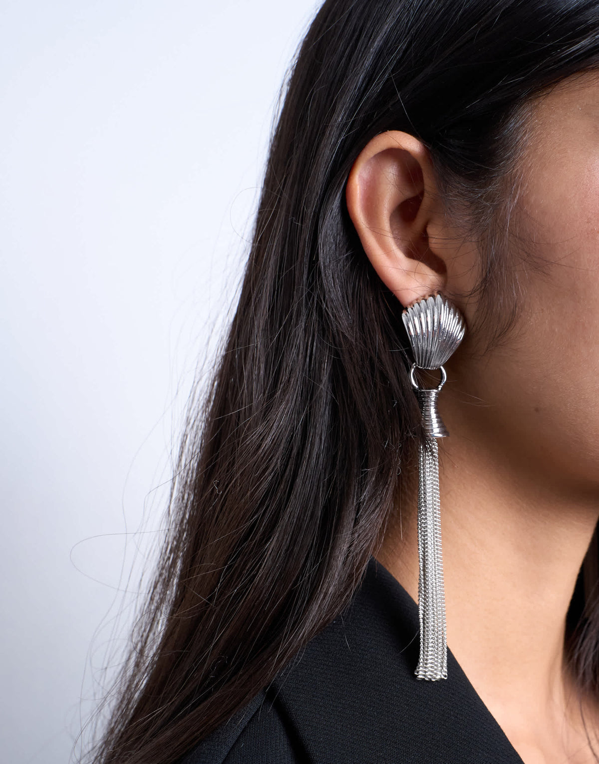 Topshop Paulo tassel earrings in silver
