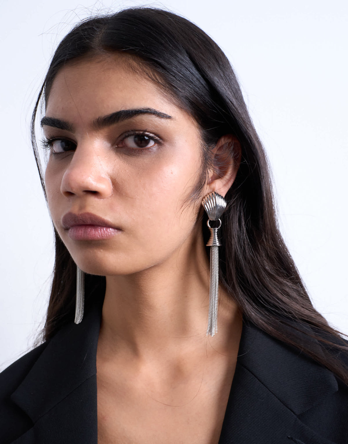 Topshop Paulo tassel earrings in silver