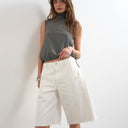 Topshop denim barrel jort in white