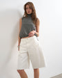 Topshop denim barrel jort in white