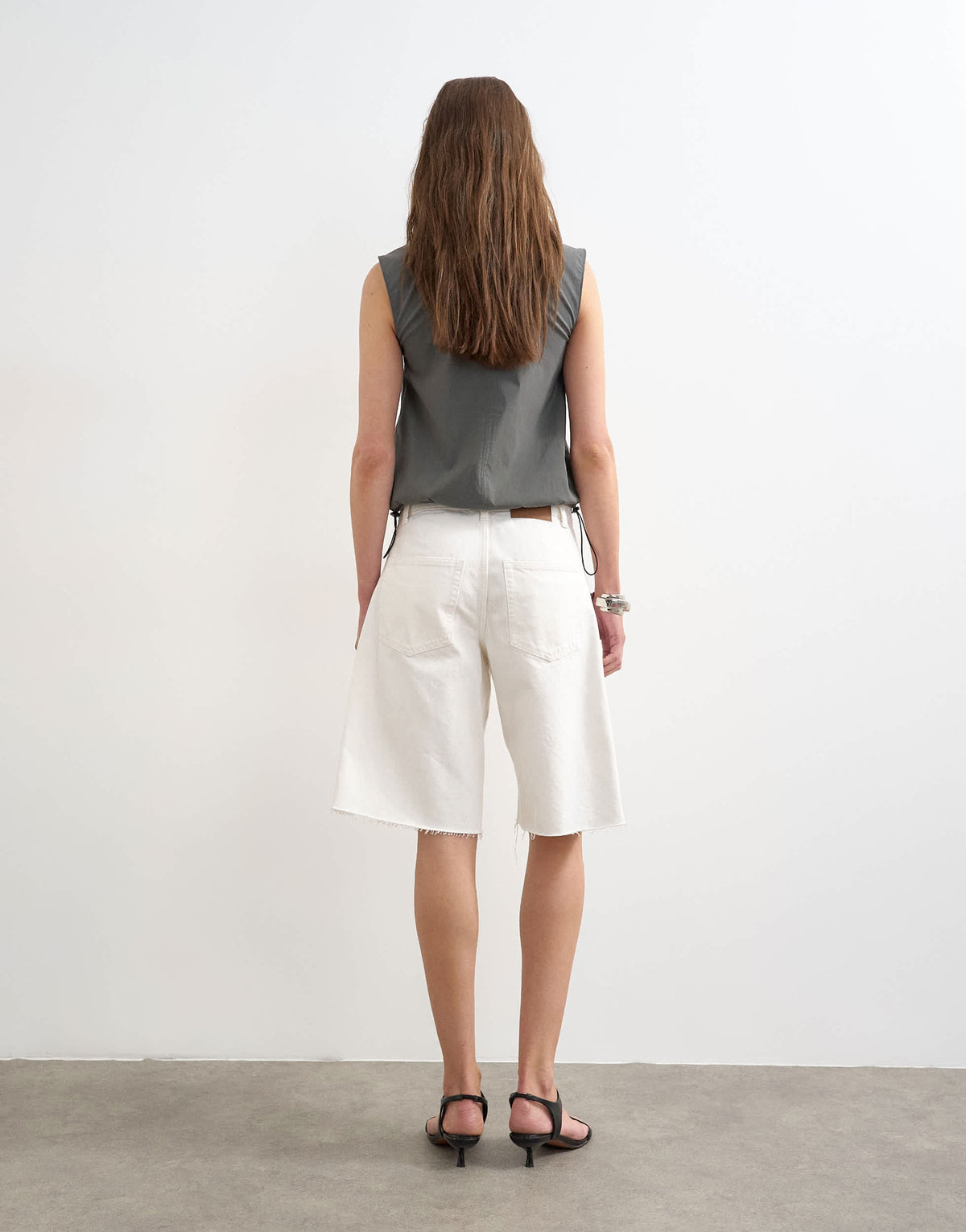 Topshop denim barrel jort in white
