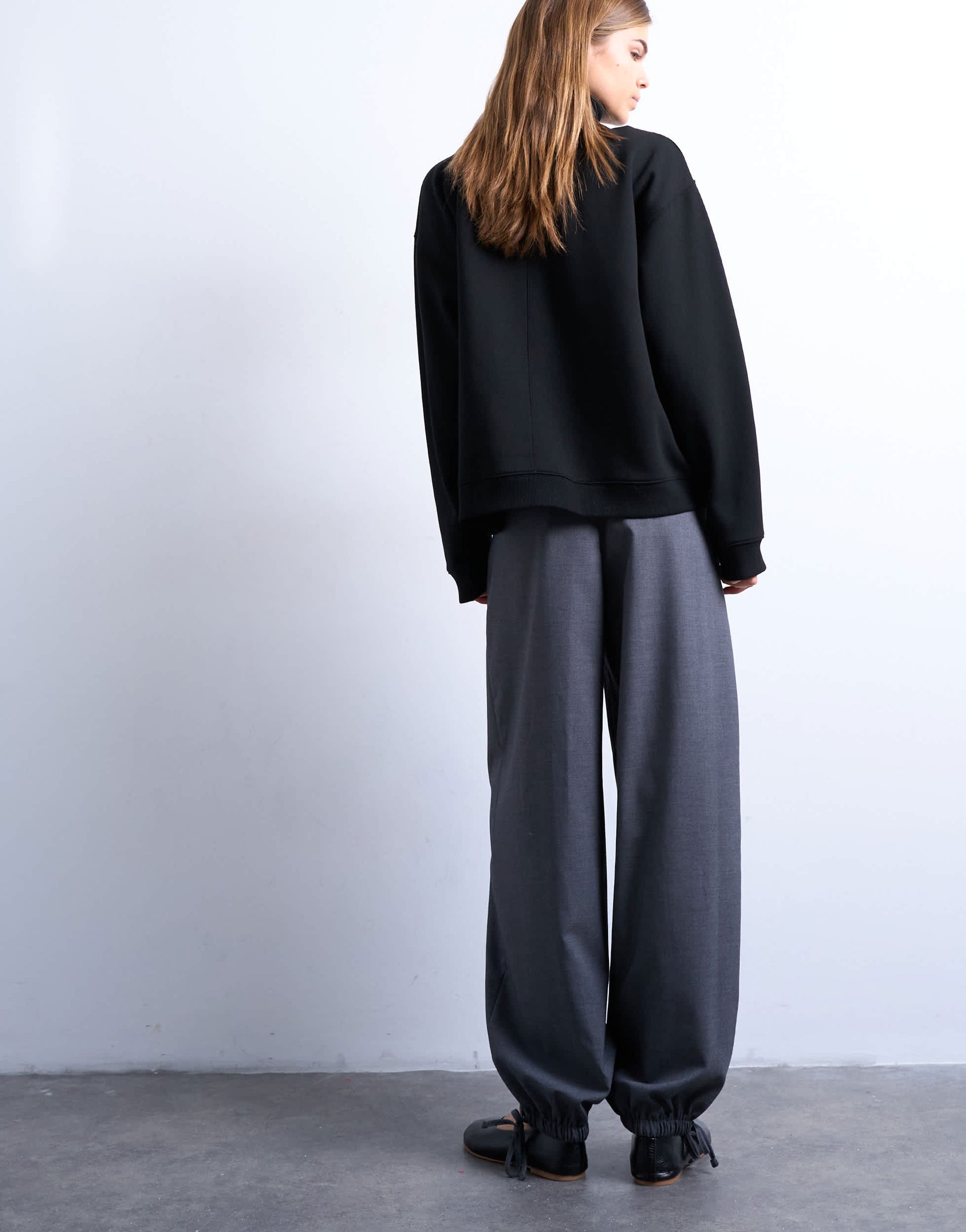 Topshop tailored balloon hem trouser in grey