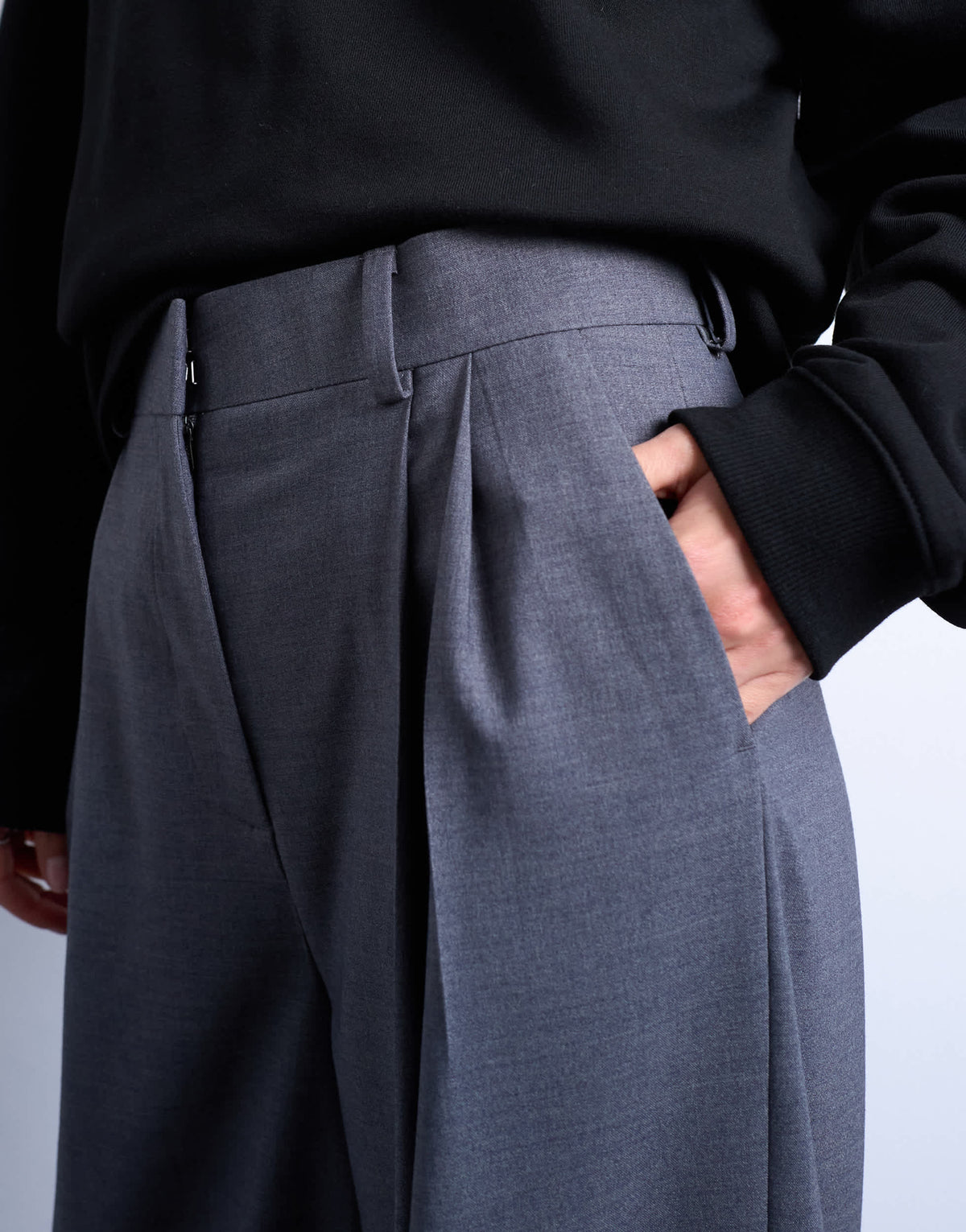 Topshop tailored balloon hem trouser in grey