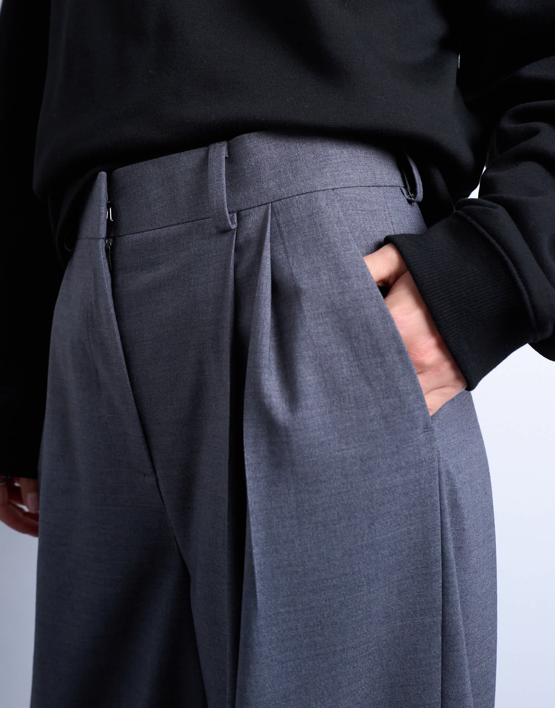 Topshop tailored balloon hem trouser in grey