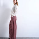 Topshop barrel jean in red and pink