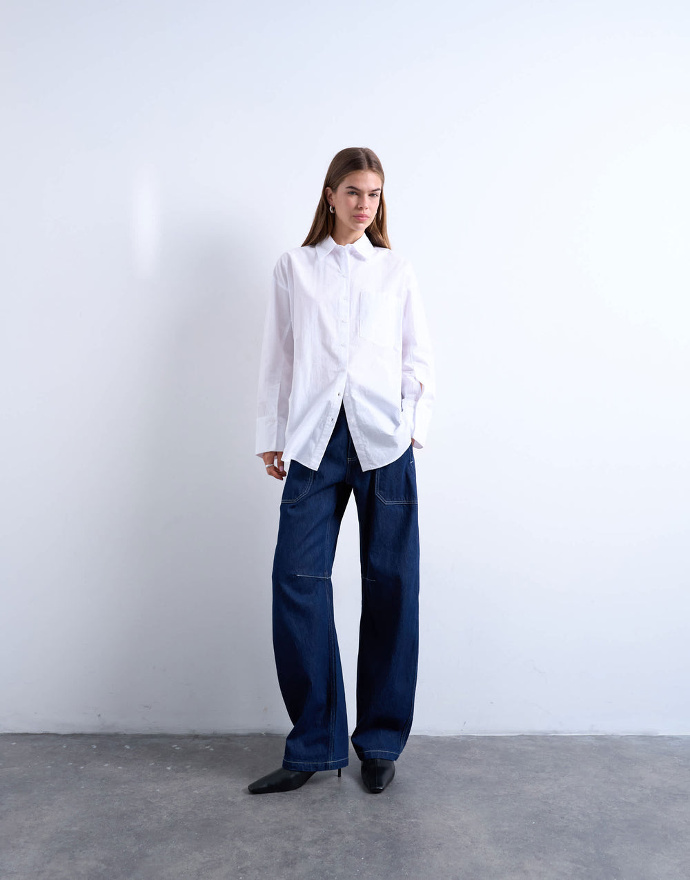 Jean Topshop à poches utilitaires, coloris indigo.