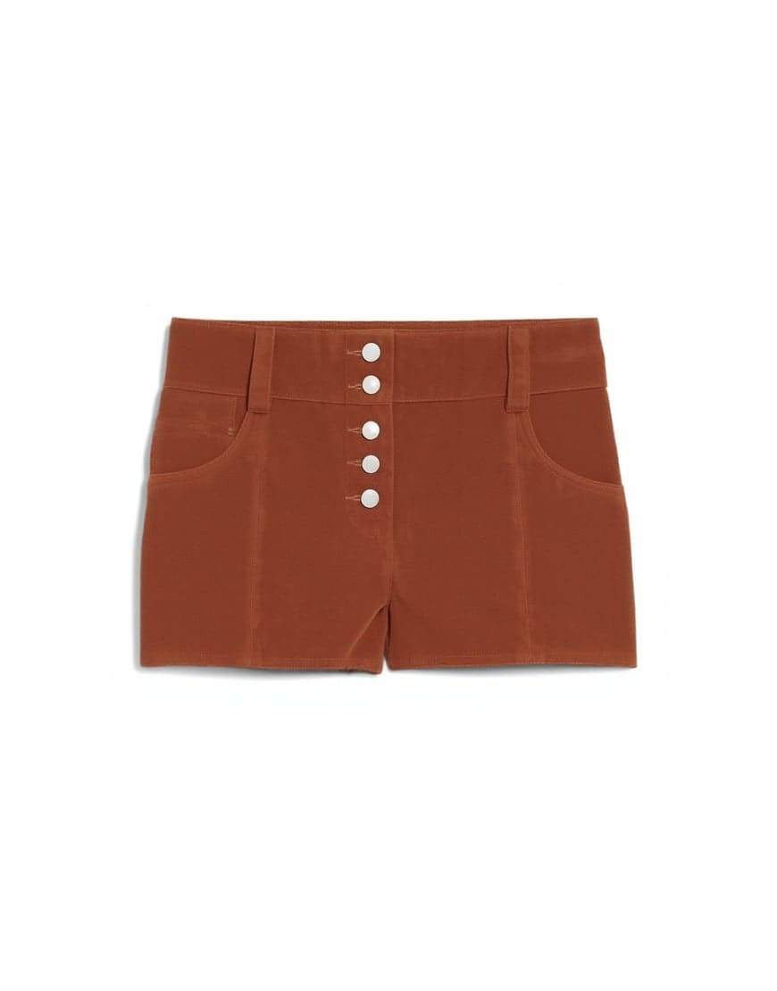 Topshop faux suede micro short in rust