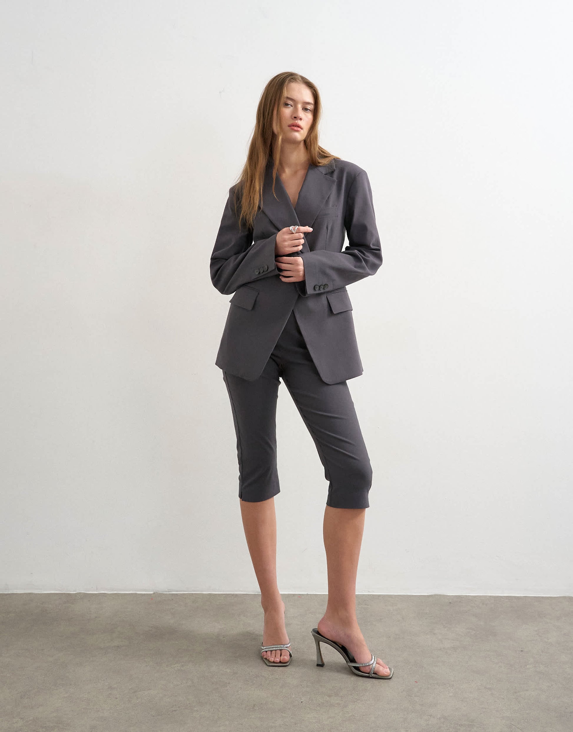 Topshop co ord bengaline capri in slate