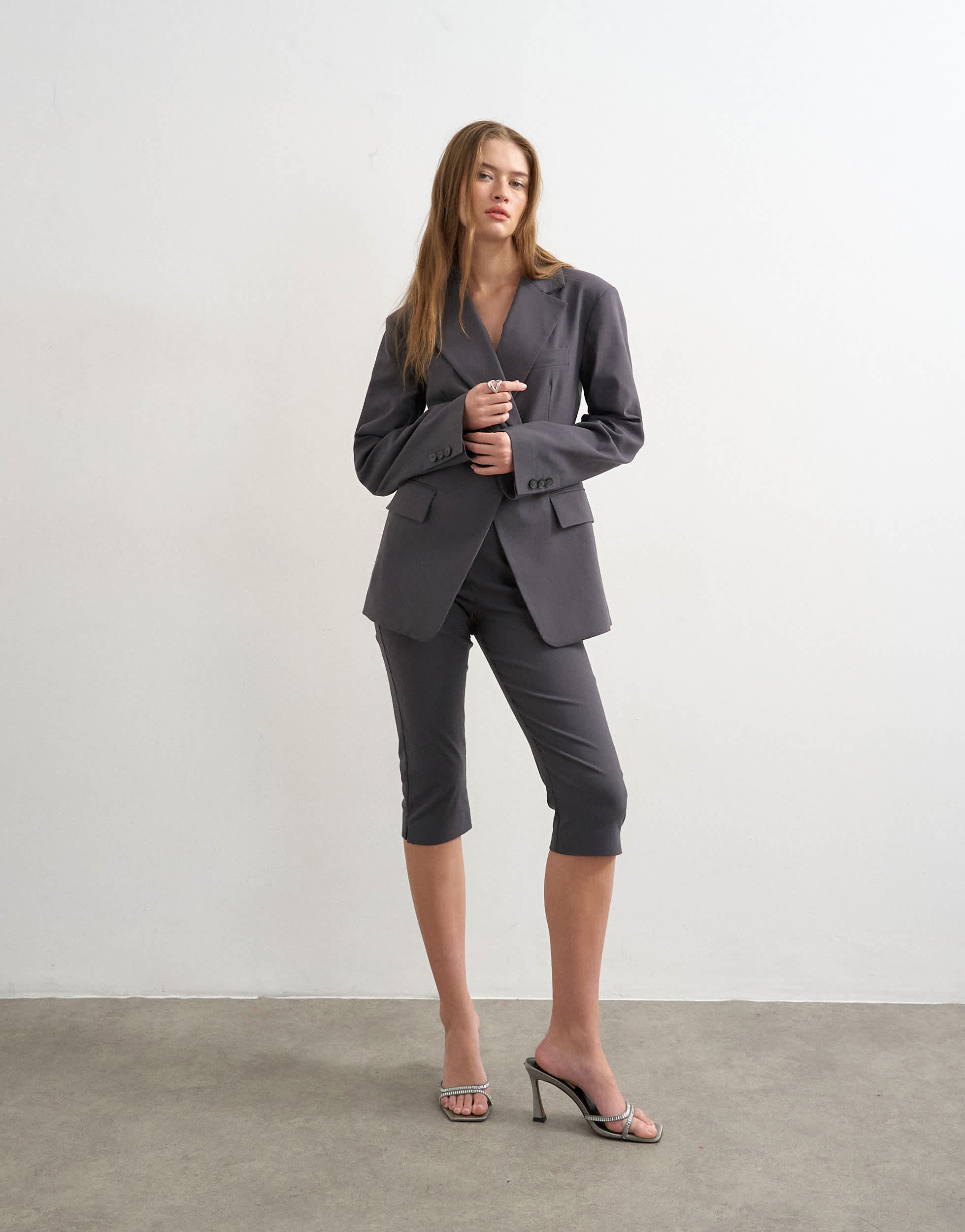 Topshop co ord bengaline capri in slate