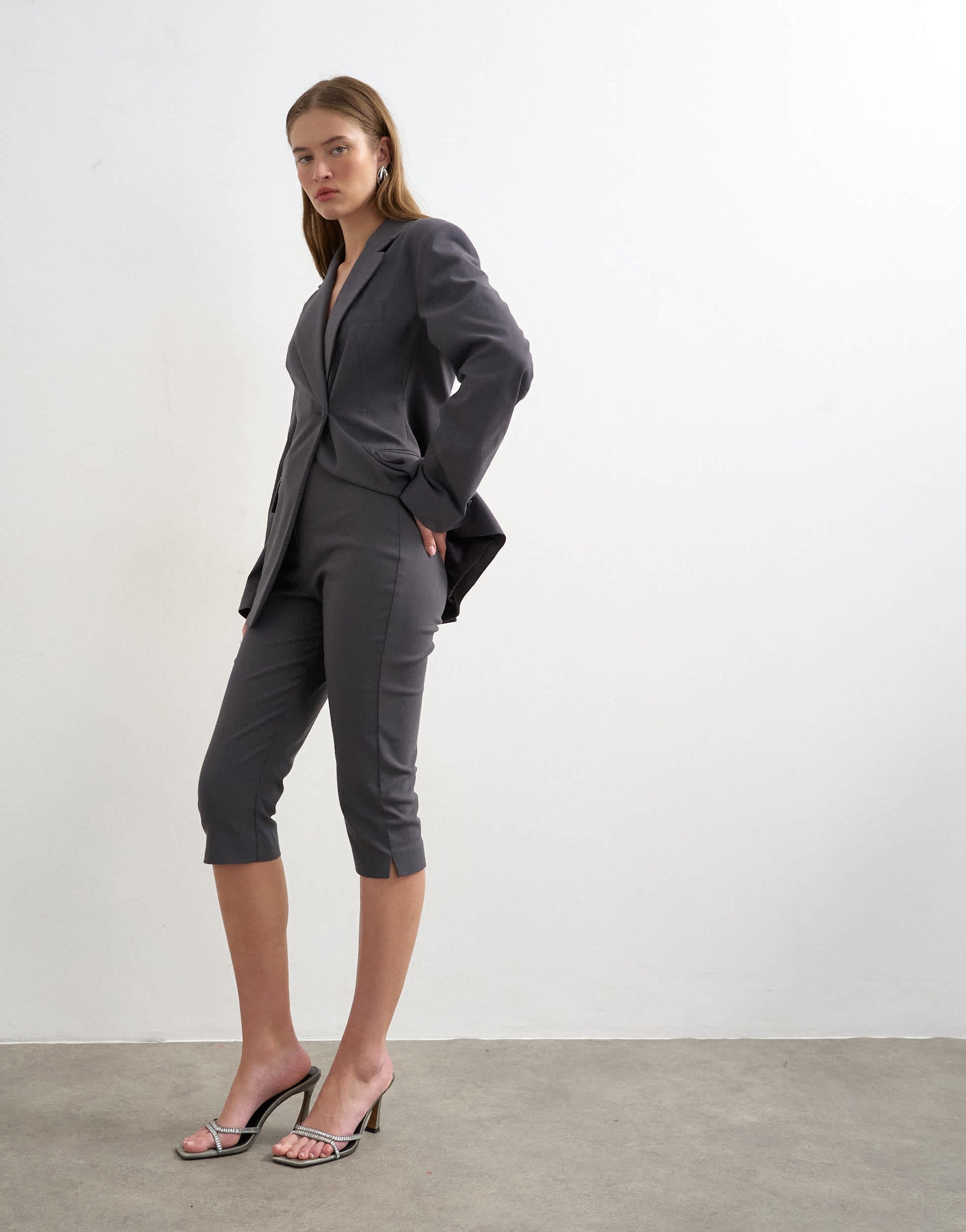 Topshop co ord bengaline capri in slate