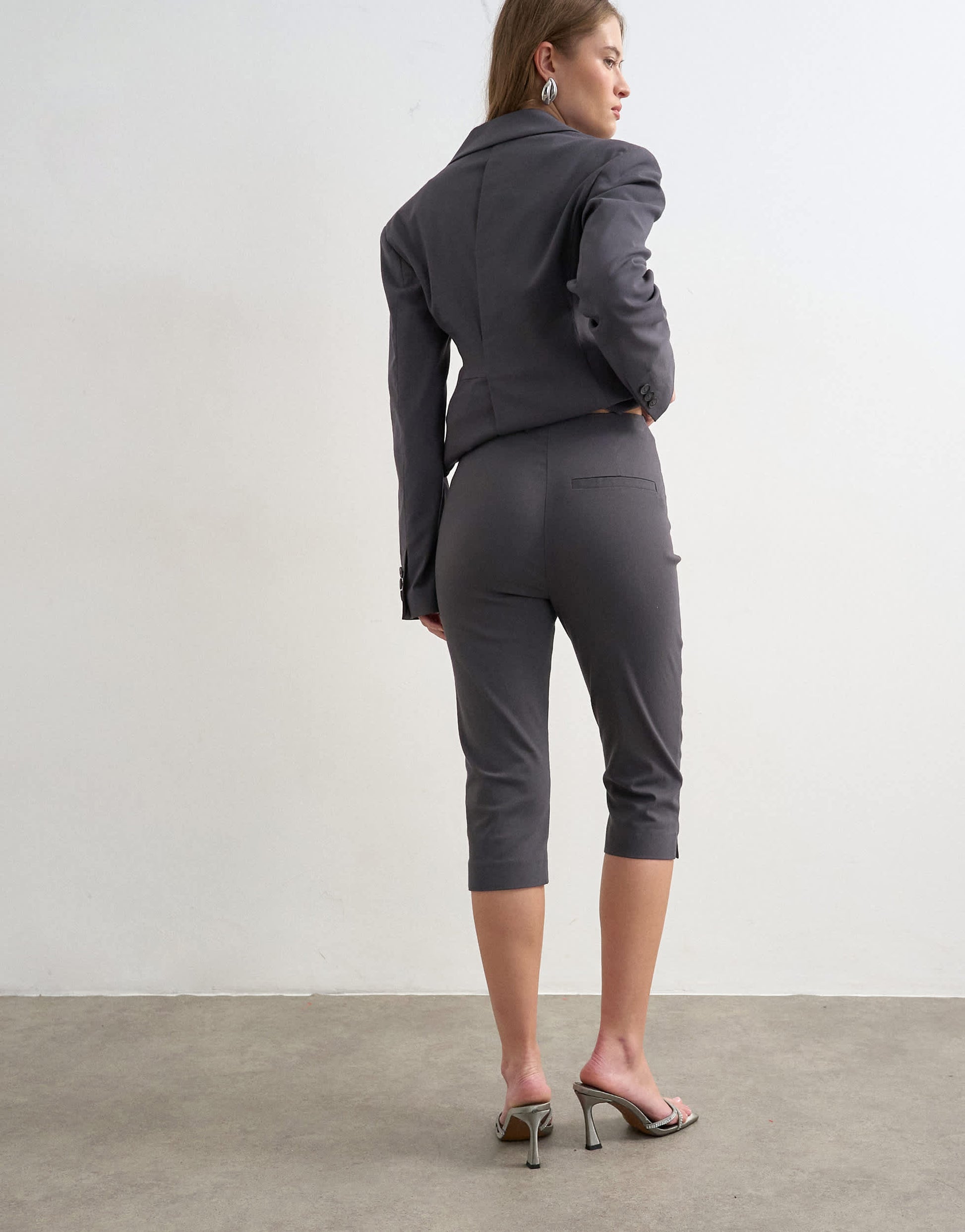 Topshop co ord bengaline capri in slate