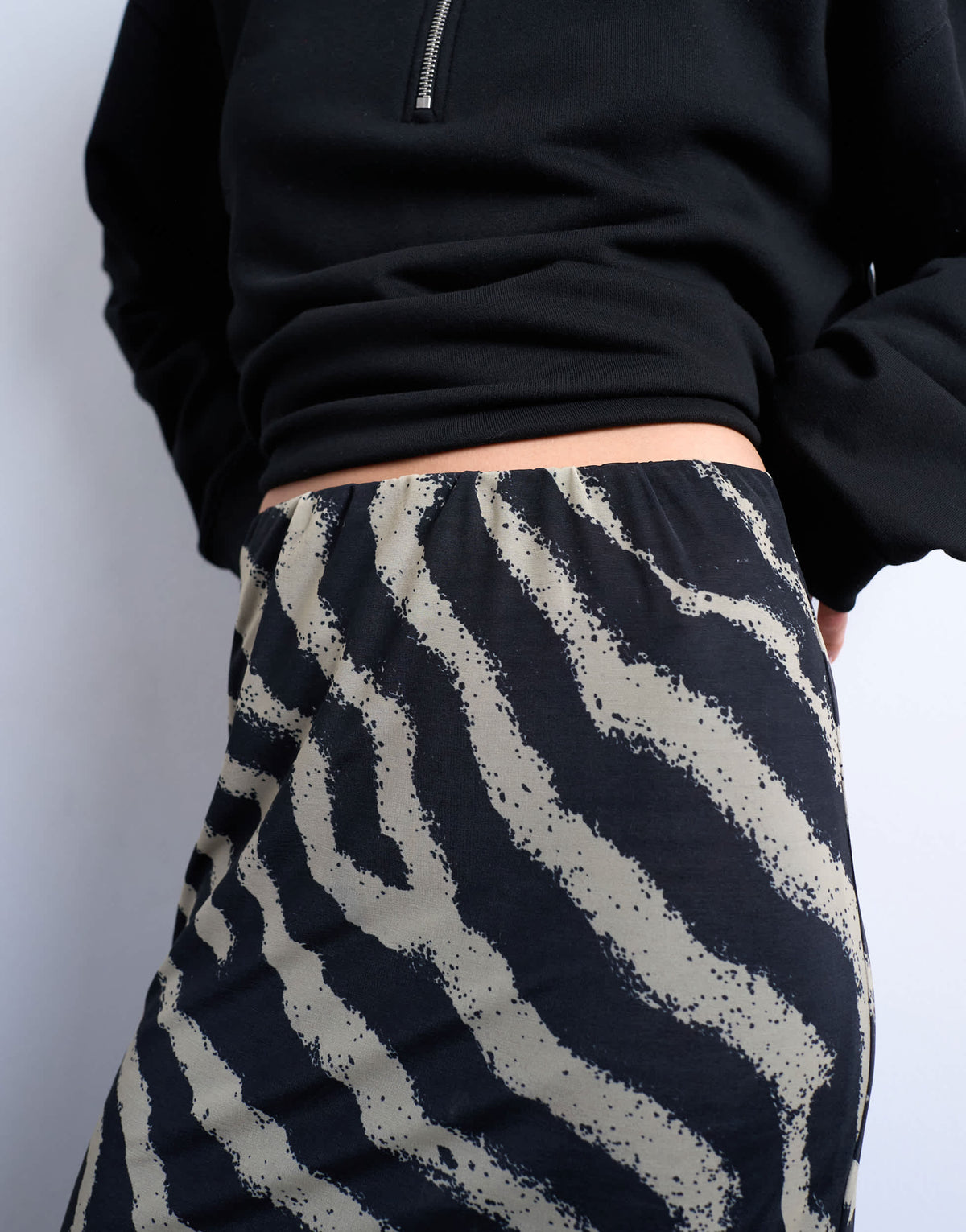 Topshop mesh zebra print maxi skirt in multi