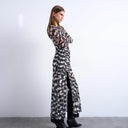 Topshop mesh maxi animal print long sleeve dress in multi