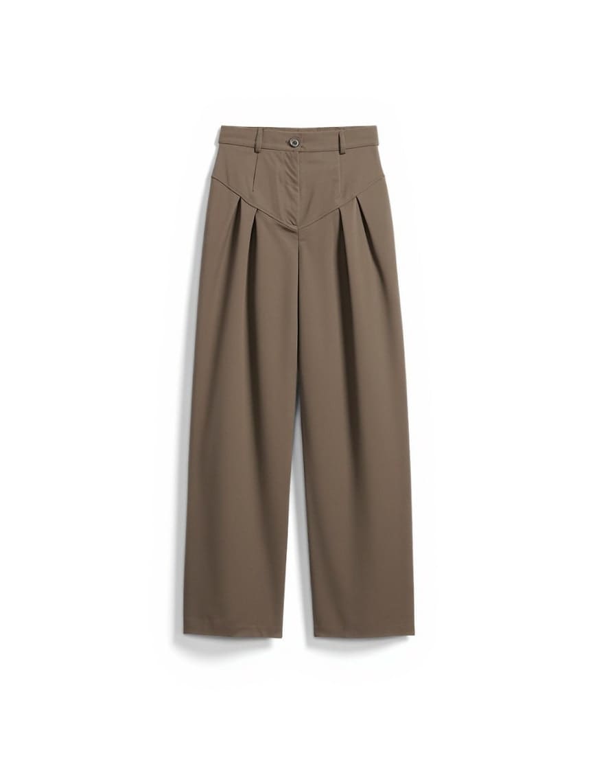 Topshop dropped waist barrel trouser in camel