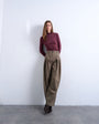 Topshop dropped waist barrel trouser in camel