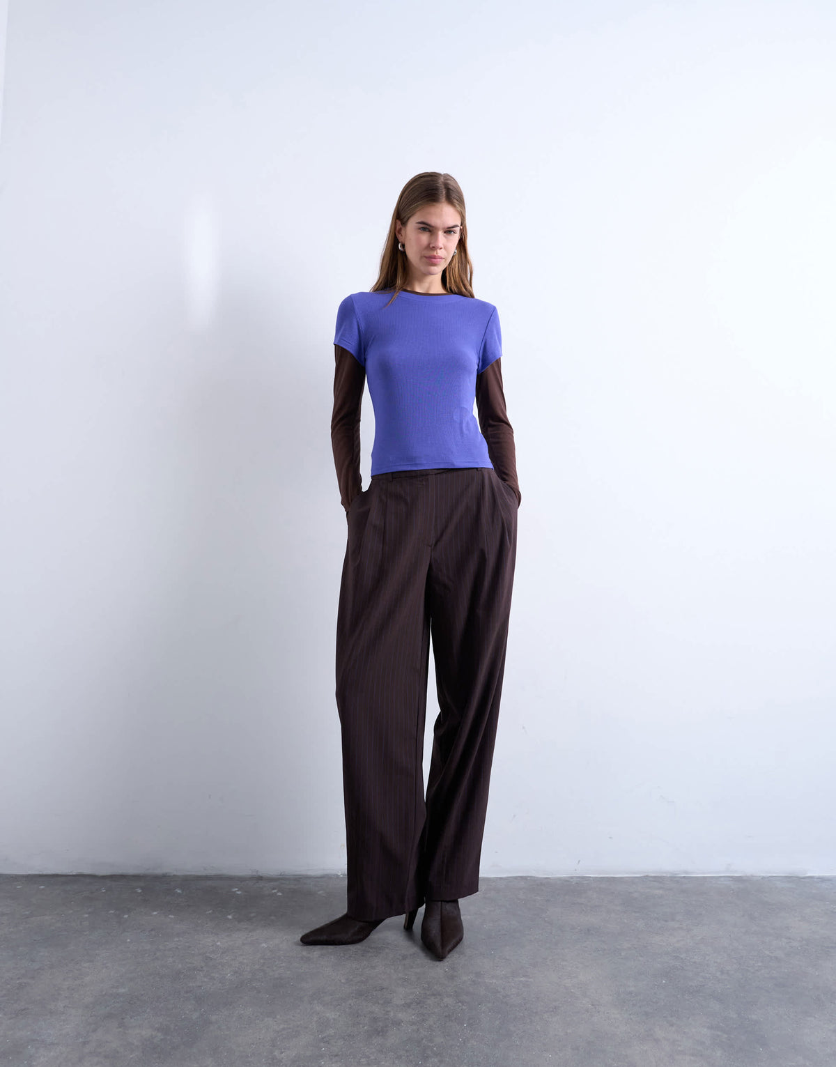Topshop tailored pleated ovoid trouser in pinstripe