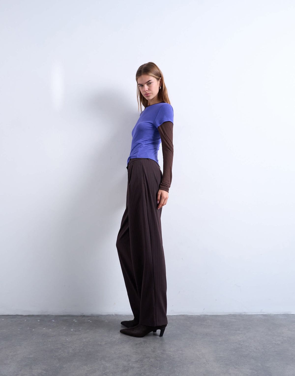 Topshop tailored pleated ovoid trouser in pinstripe